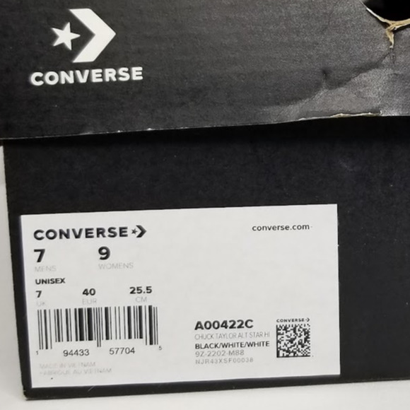 Converse CTAS Canvas High Tops Brand New Women's 9 Black #A00422C NWB - Picture 9 of 9